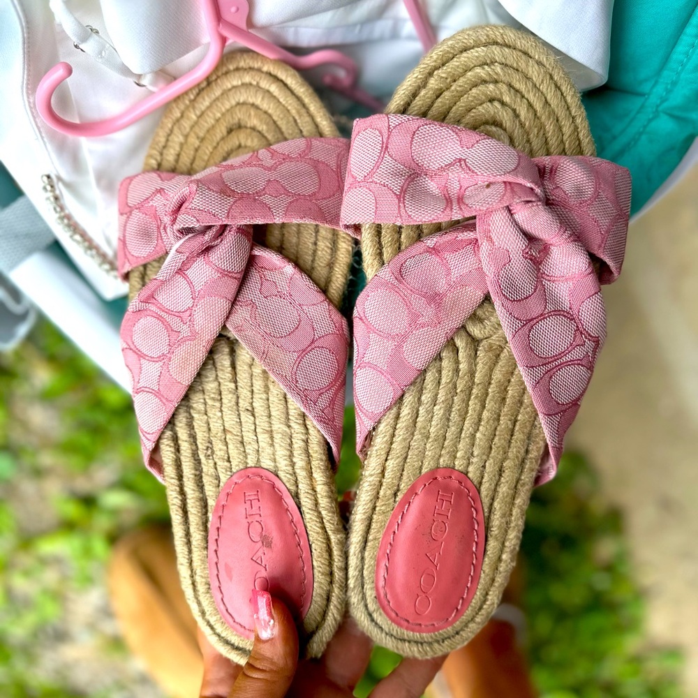 COACH pink sandals